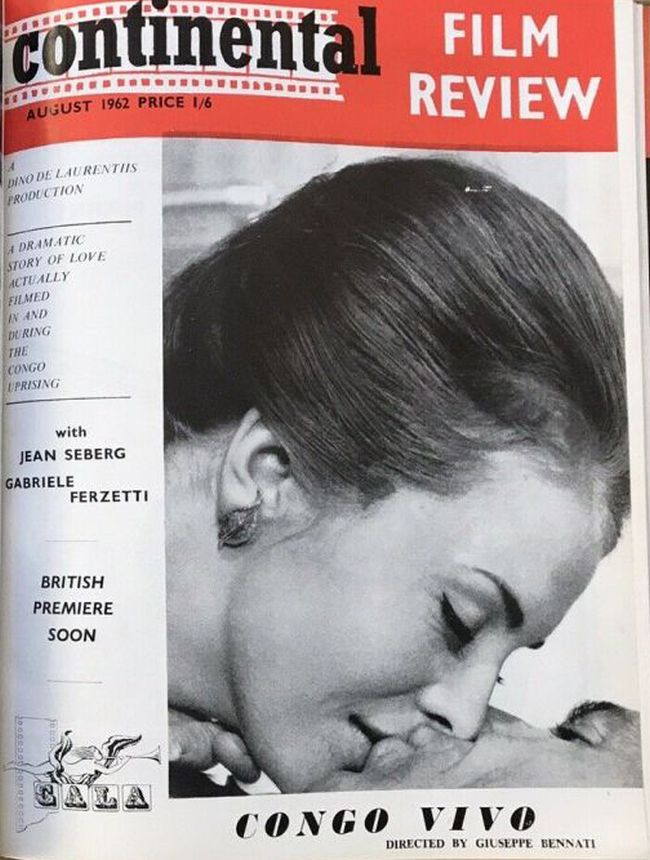 CONTINENTAL FILM REVIEW magazine side cover Issue 118 August 1962