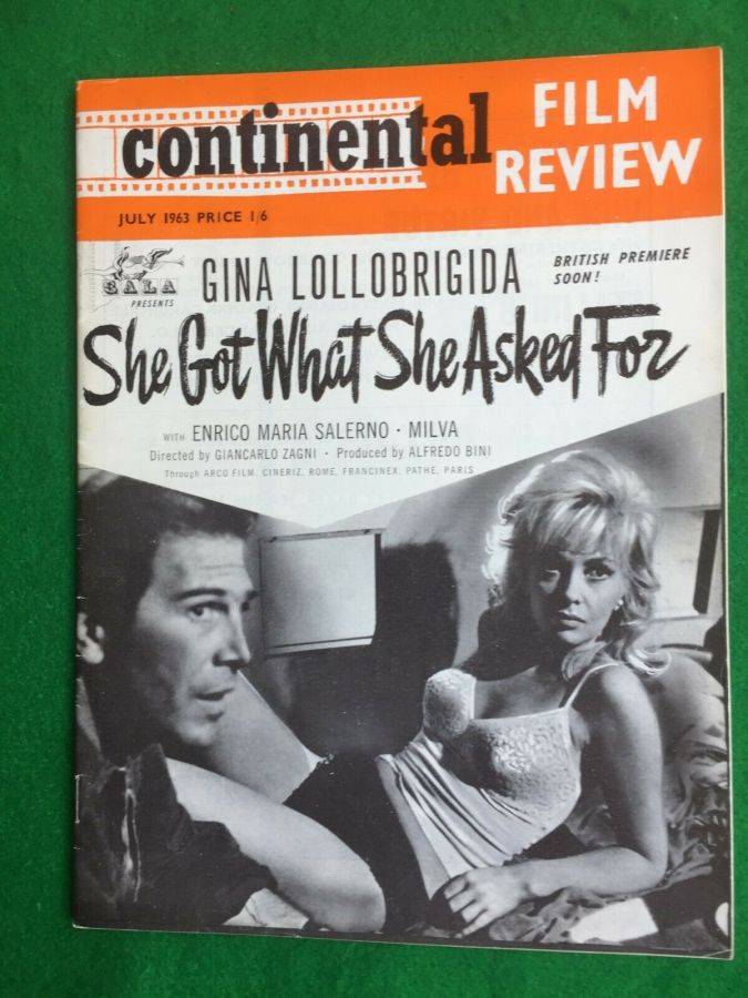 CONTINENTAL FILM REVIEW magazine side cover Issue 129 July 1963
