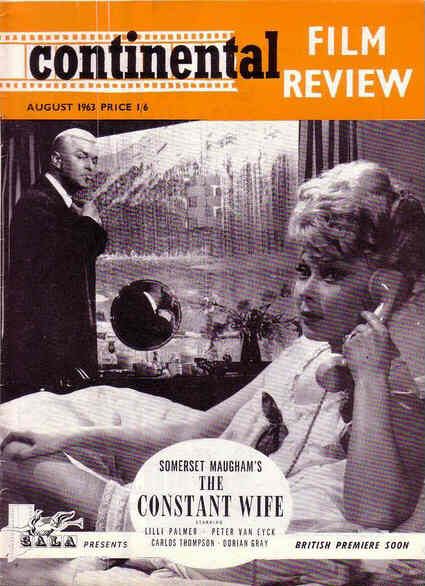 CONTINENTAL FILM REVIEW magazine side cover Issue 130 August 1963