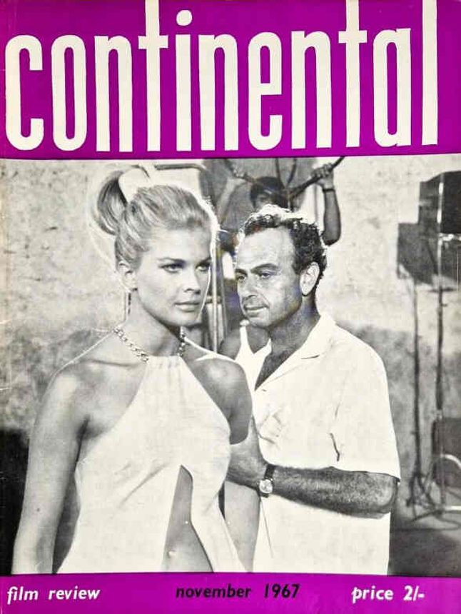 CONTINENTAL FILM REVIEW magazine side cover Issue 181 November 1967