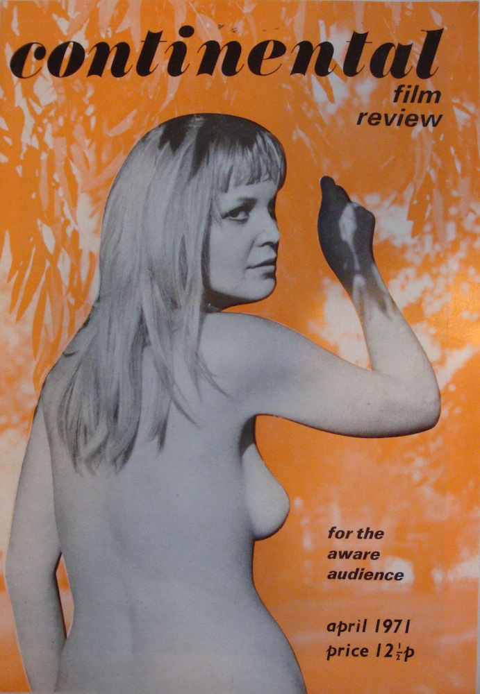 CONTINENTAL FILM REVIEW magazine side cover Issue 222 April 1971