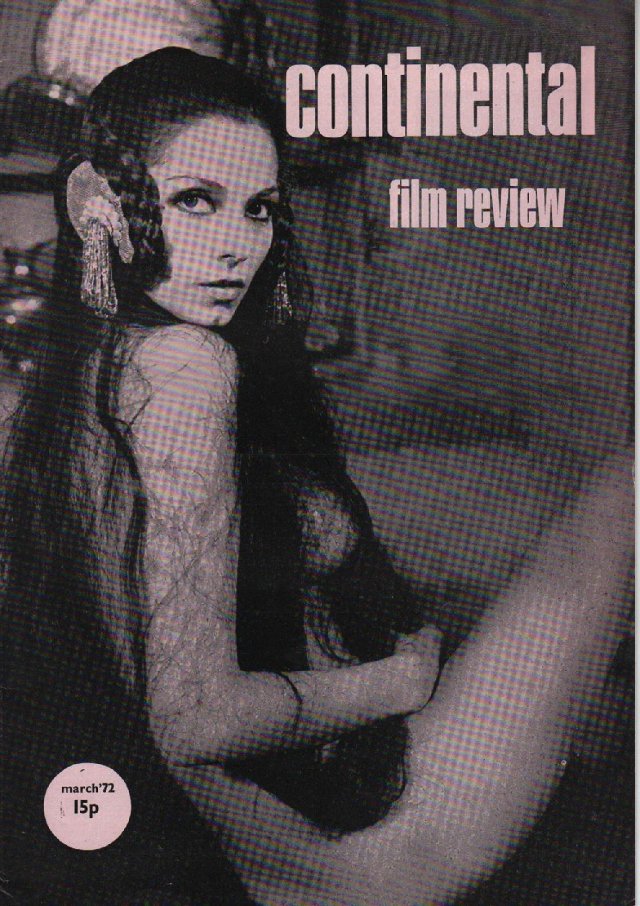 CONTINENTAL FILM REVIEW magazine side cover Issue 233 March 1972