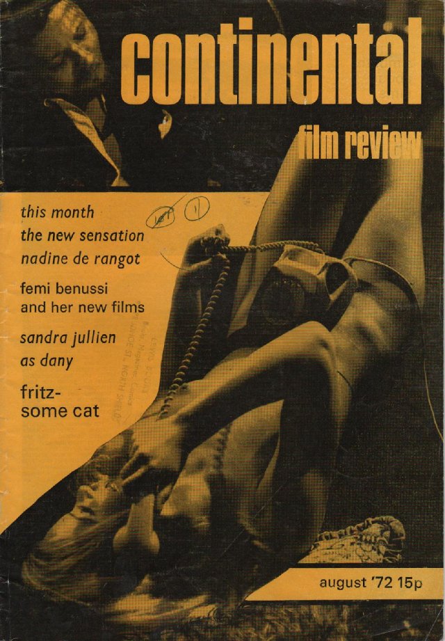 CONTINENTAL FILM REVIEW magazine side cover Issue 238 August 1972