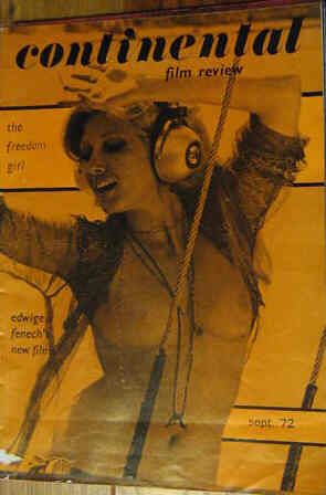CONTINENTAL FILM REVIEW magazine side cover Issue 239 September 1972