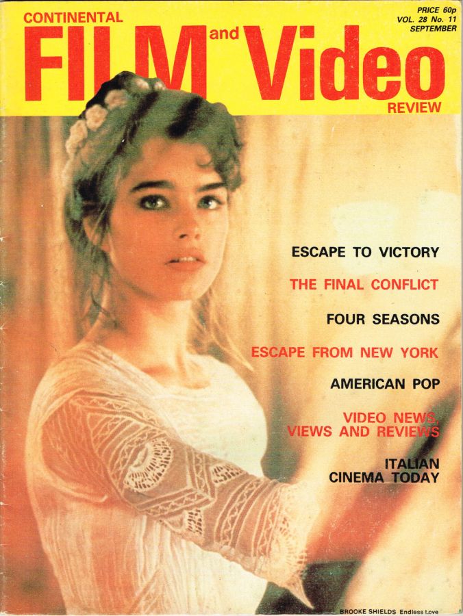 CONTINENTAL FILM REVIEW magazine side cover Issue 347  Vol 28 # 11 September 1981