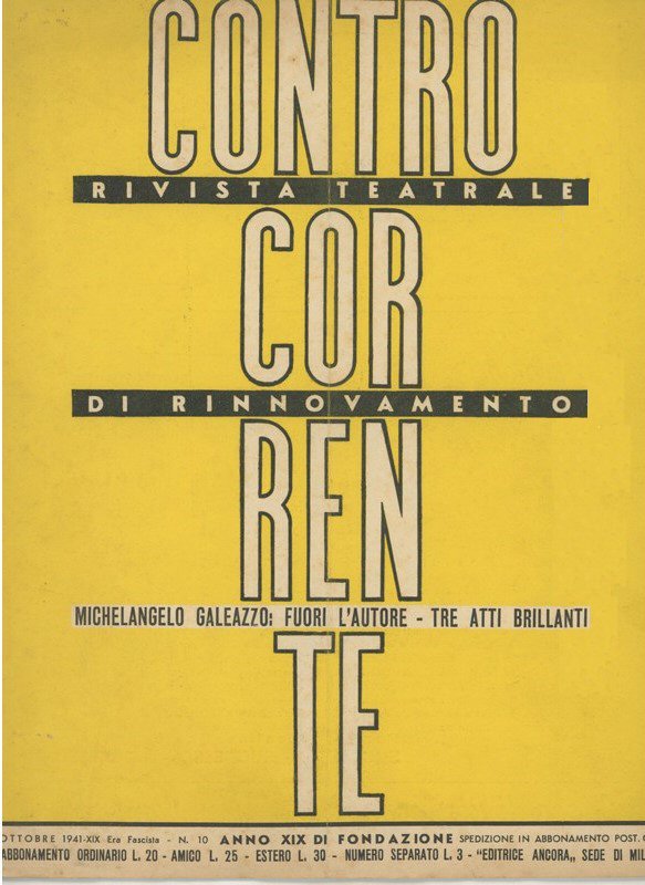 CONTROCORRENTE magazine side cover Issue 10  October 1941