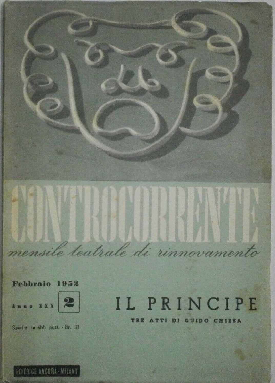 CONTROCORRENTE magazine side cover Issue 2  February 1952