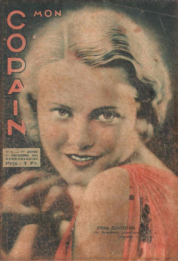 MON COPAIN magazine side cover Issue 2 17 December 1933
