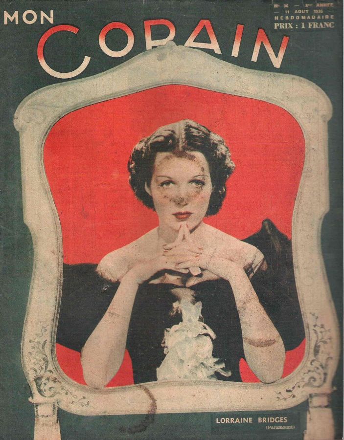 MON COPAIN magazine side cover Issue 36 11 August 1935