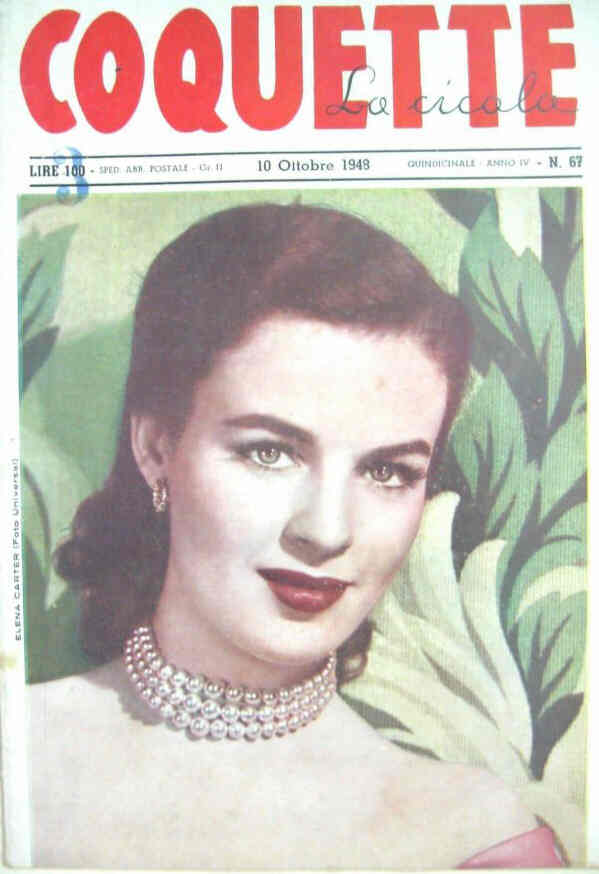 COQUETTE LA CICALA magazine side cover Issue 67 10 October 1948
