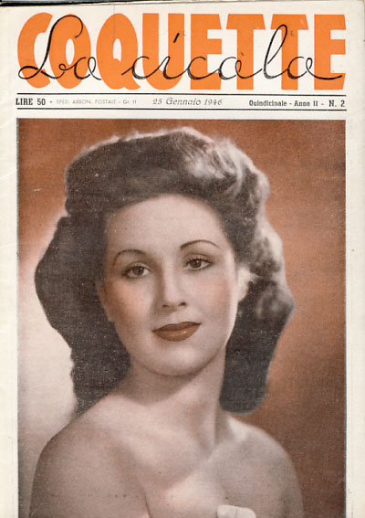 COQUETTE LA CICALA magazine side cover Issue 2 25 January 1946