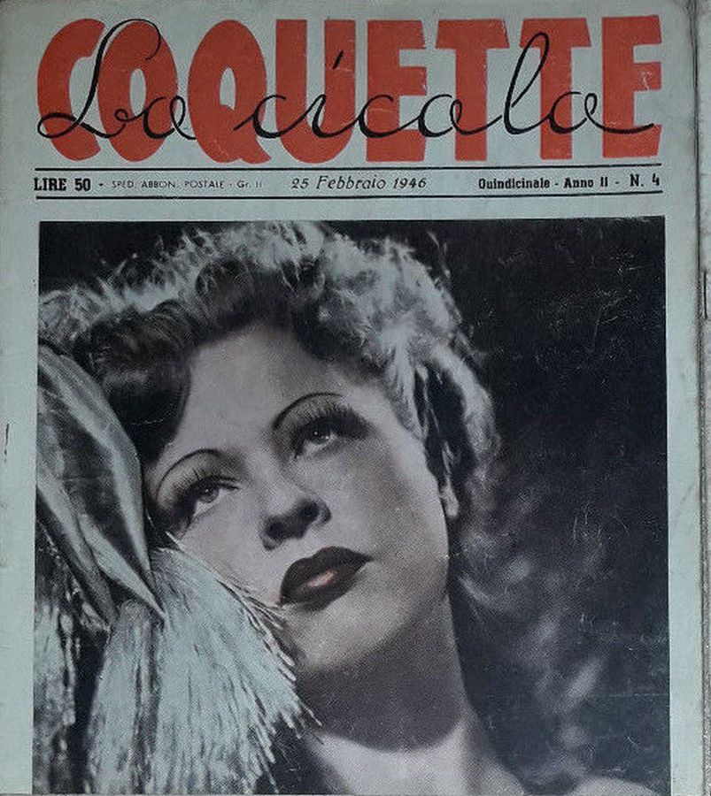 COQUETTE LA CICALA magazine side cover Issue 4 25 February 1946