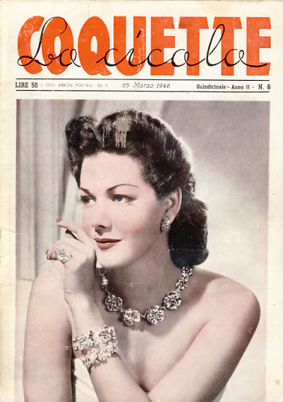 COQUETTE LA CICALA magazine side cover Issue 6 25 March 1946
