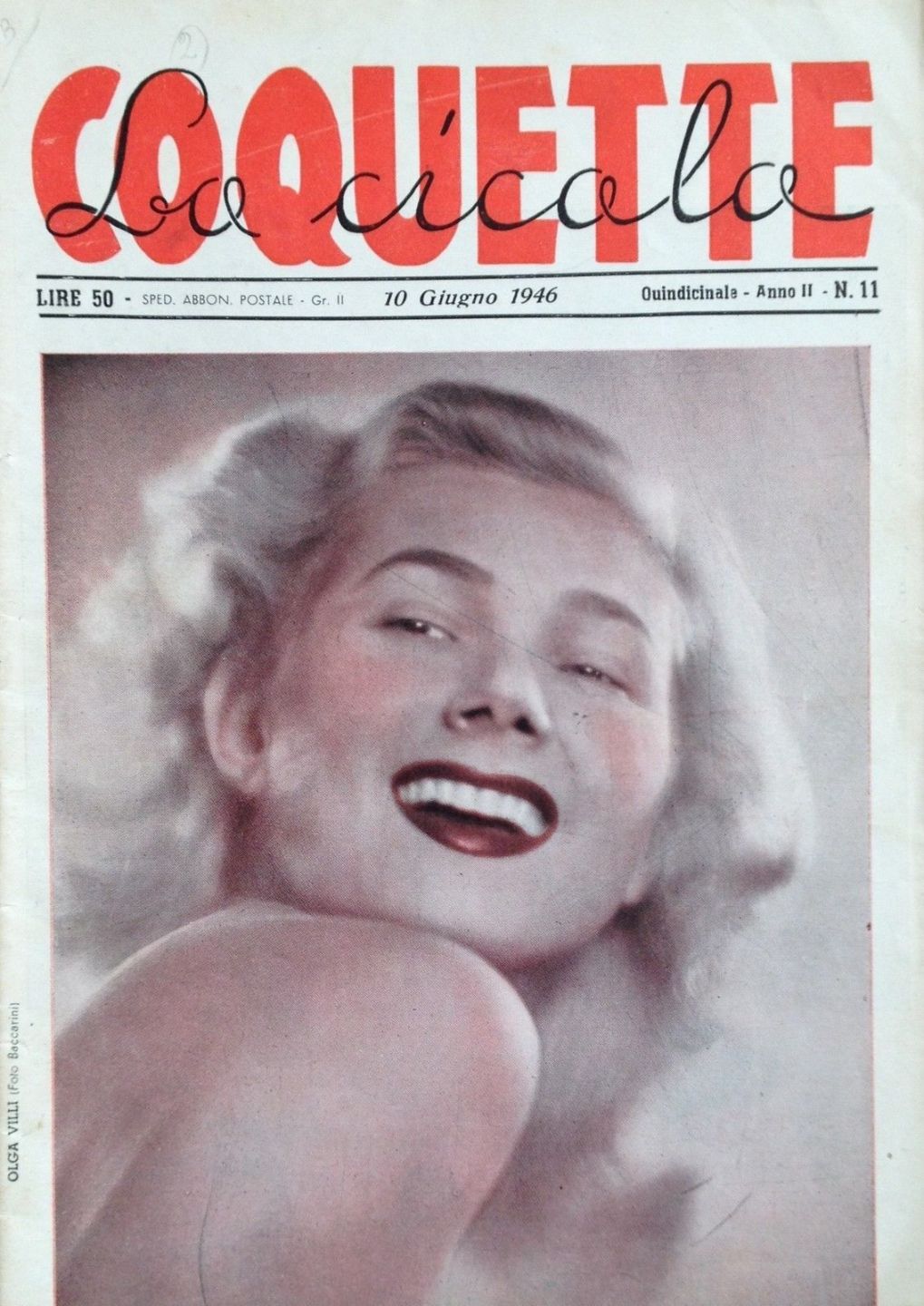 COQUETTE LA CICALA magazine side cover Issue 11 10 June 1946