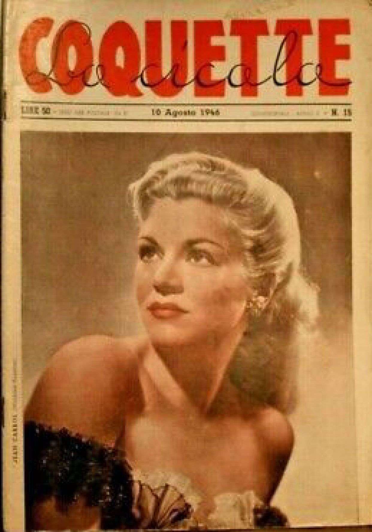 COQUETTE LA CICALA magazine side cover Issue 15 10 August 1946