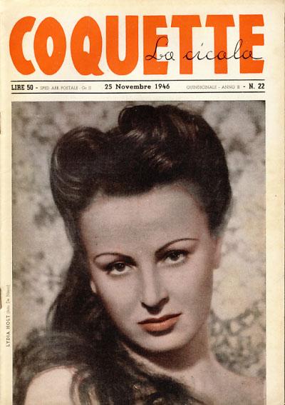 COQUETTE LA CICALA magazine side cover Issue 22 25 November 1946