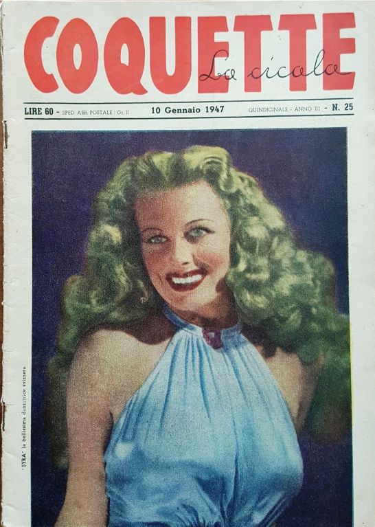 COQUETTE LA CICALA magazine side cover Issue 25 10 January 1947