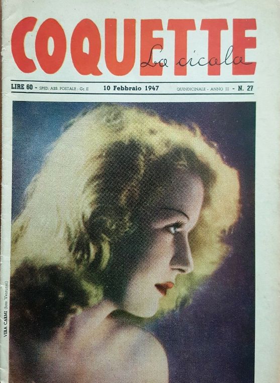 COQUETTE LA CICALA magazine side cover Issue 27 10 February 1947