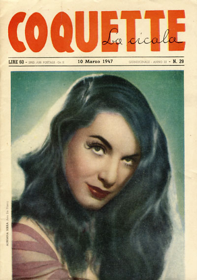 COQUETTE LA CICALA magazine side cover Issue 29 10 March 1947