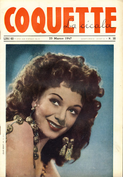 COQUETTE LA CICALA magazine side cover Issue 30 25 March 1947