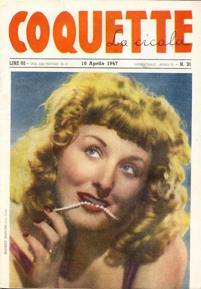 COQUETTE LA CICALA magazine side cover Issue 31 10 April 1947