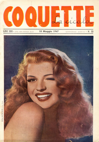 COQUETTE LA CICALA magazine side cover Issue 33 10 May 1947