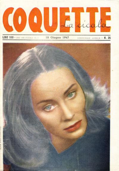 COQUETTE LA CICALA magazine side cover Issue 35 10 June 1947