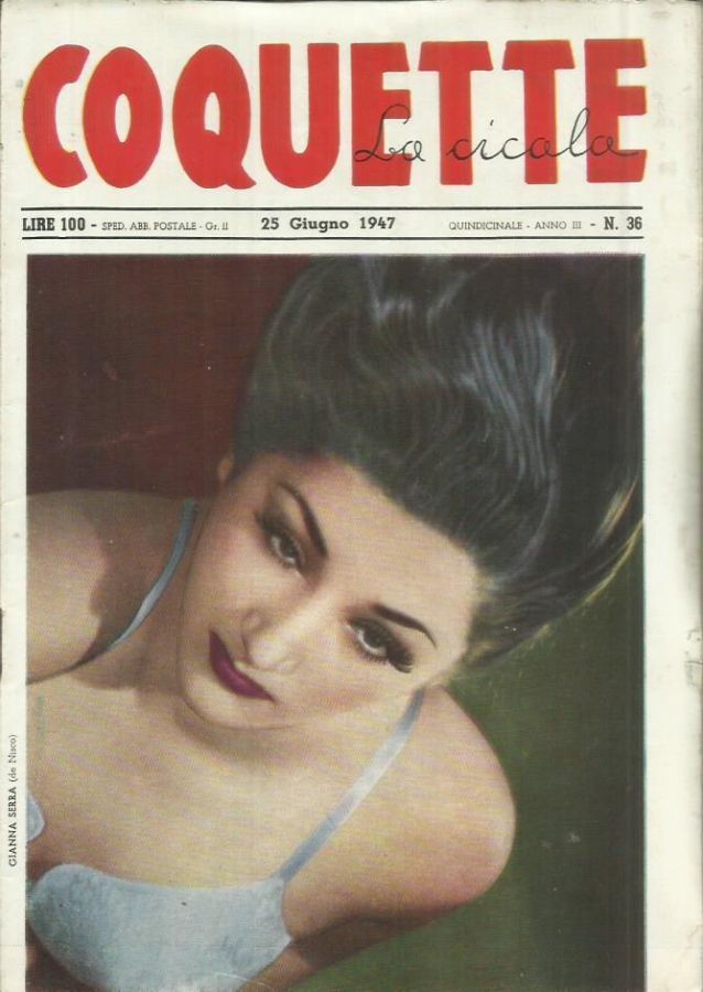 COQUETTE LA CICALA magazine side cover Issue 36 25 June 1947