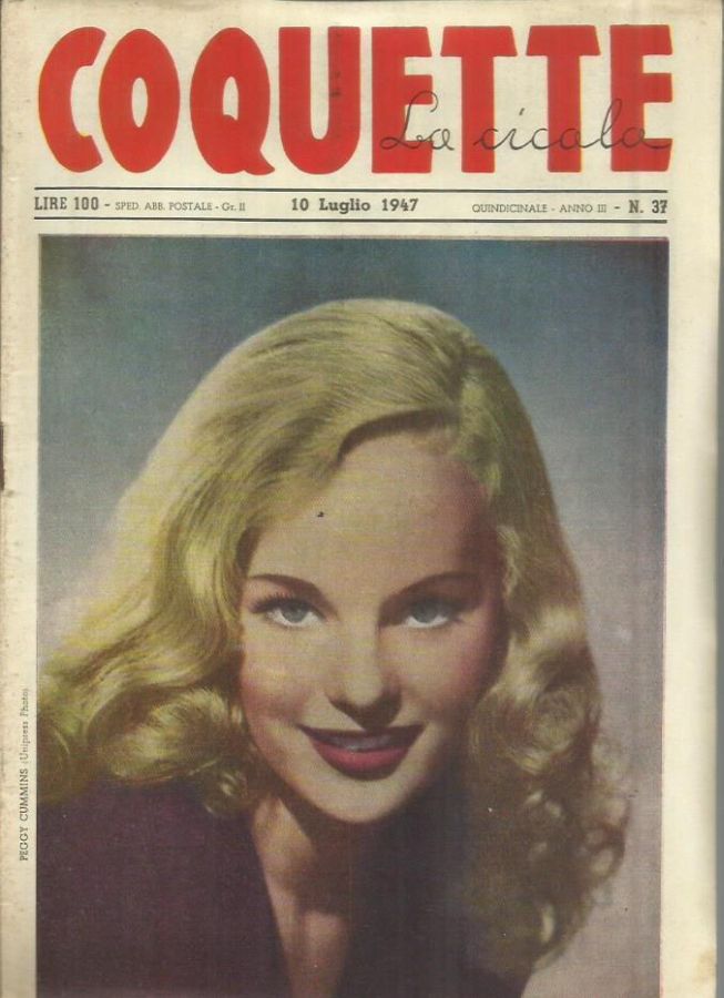 COQUETTE LA CICALA magazine side cover Issue 37 10 July 1947