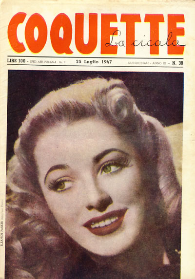 COQUETTE LA CICALA magazine side cover Issue 38 25 July 1947