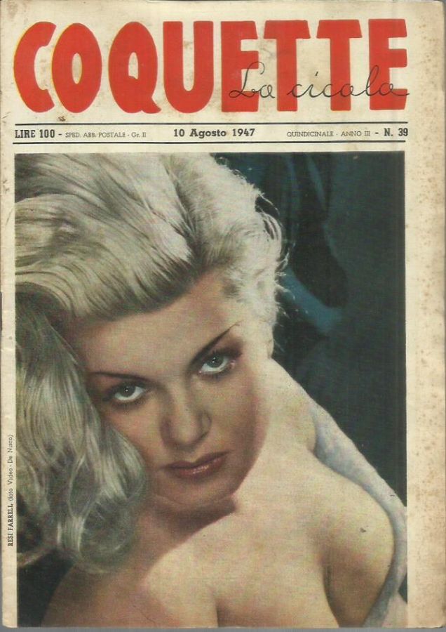 COQUETTE LA CICALA magazine side cover Issue 39 10 August 1947