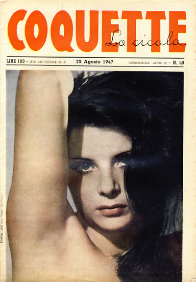 COQUETTE LA CICALA magazine side cover Issue 40 25 August 1947