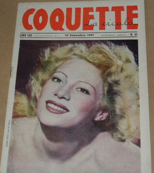 COQUETTE LA CICALA magazine side cover Issue 41 10 September 1947