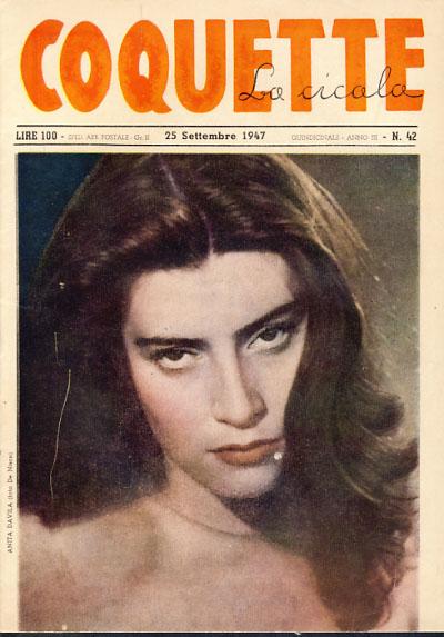 COQUETTE LA CICALA magazine side cover Issue 42 25 September 1947