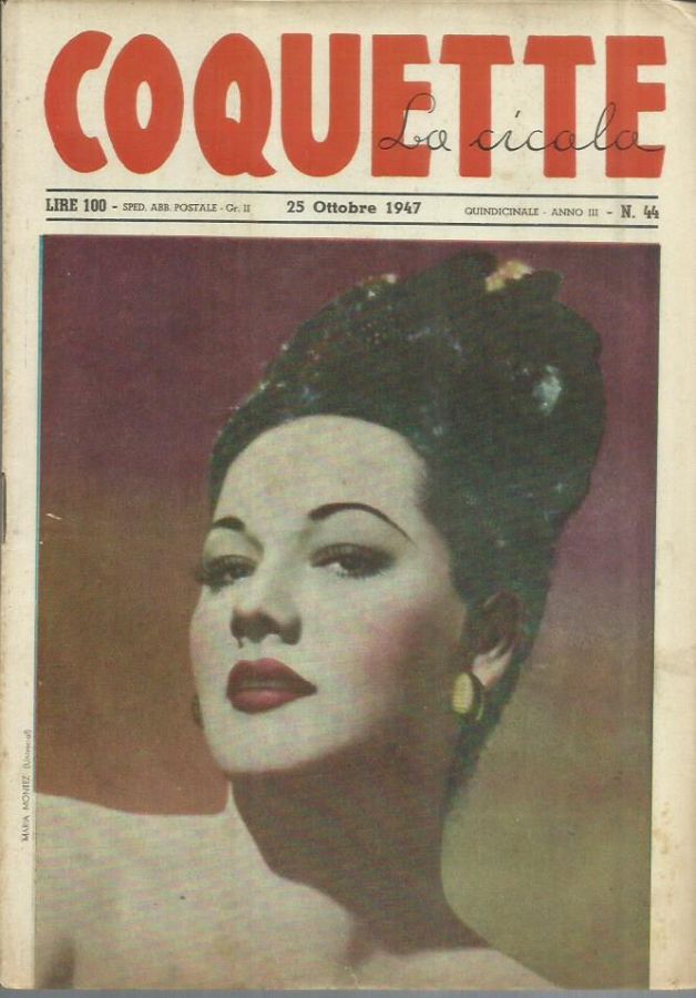 COQUETTE LA CICALA magazine side cover Issue 44 25 October 1947