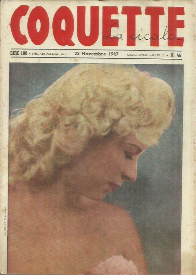 COQUETTE LA CICALA magazine side cover Issue 46 25 November 1947
