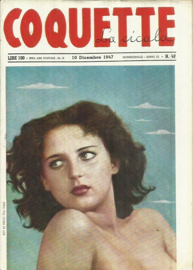 COQUETTE LA CICALA magazine side cover Issue 47 10 December 1947