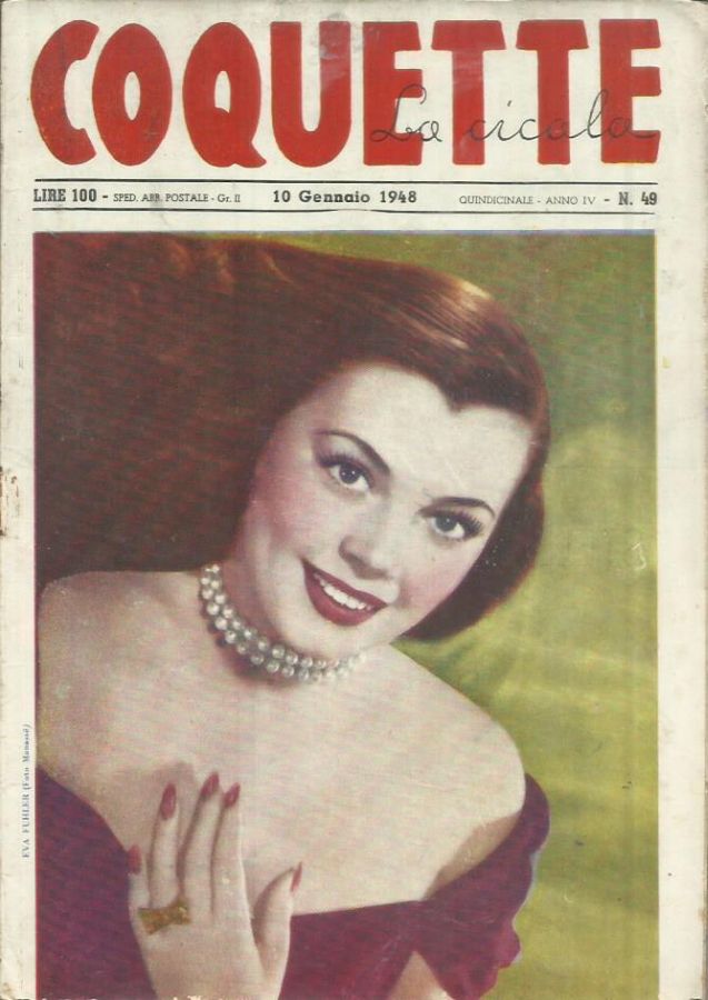 COQUETTE LA CICALA magazine side cover Issue 49 10 January 1948