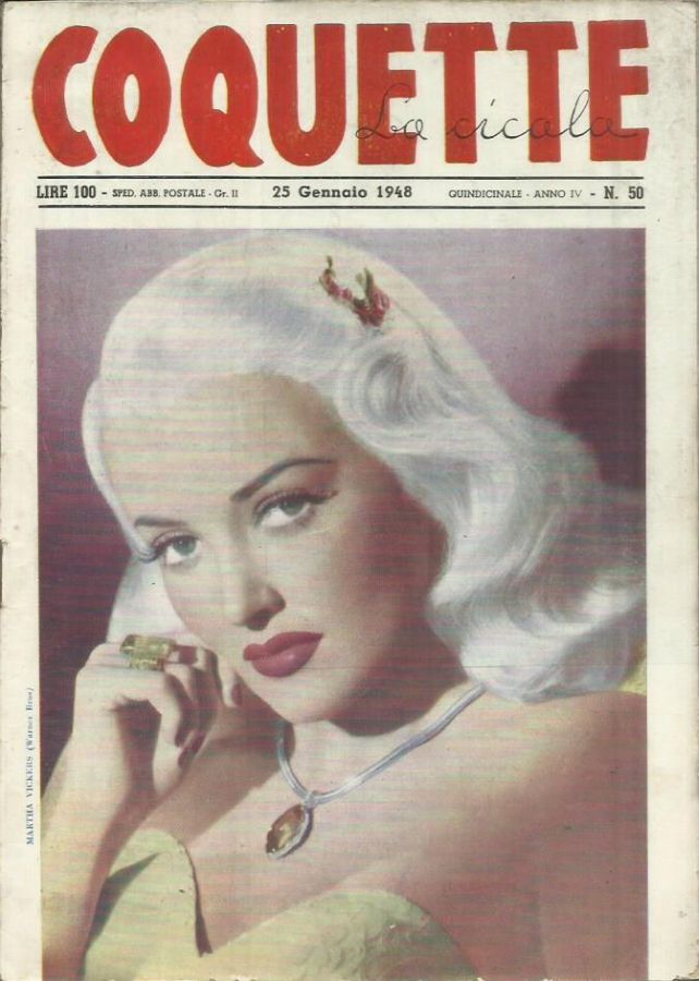 COQUETTE LA CICALA magazine side cover Issue 50 25 January 1948