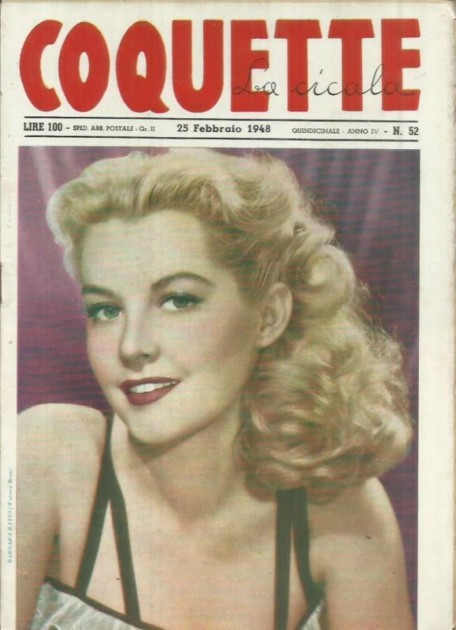 COQUETTE LA CICALA magazine side cover Issue 52 25 February 1948