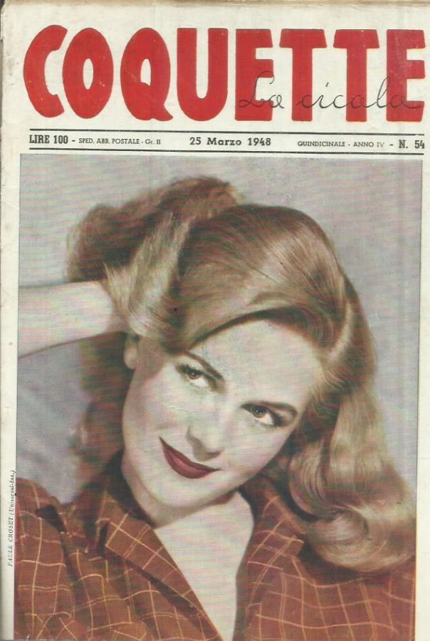 COQUETTE LA CICALA magazine side cover Issue 54 25 March 1948