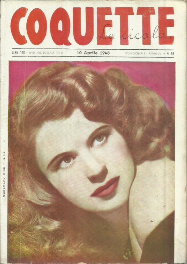 COQUETTE LA CICALA magazine side cover Issue 55 10 April 1948