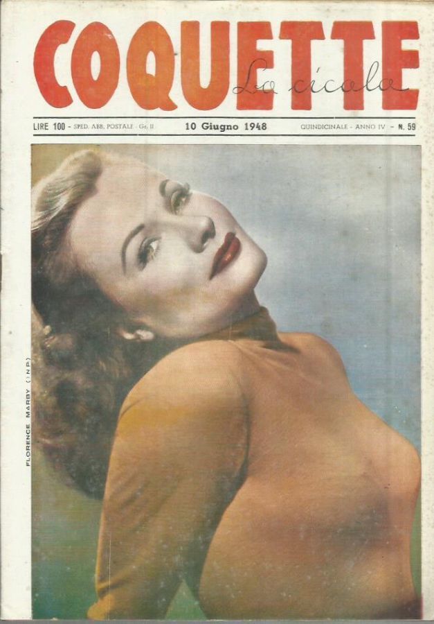 COQUETTE LA CICALA magazine side cover Issue 59 10 June 1948