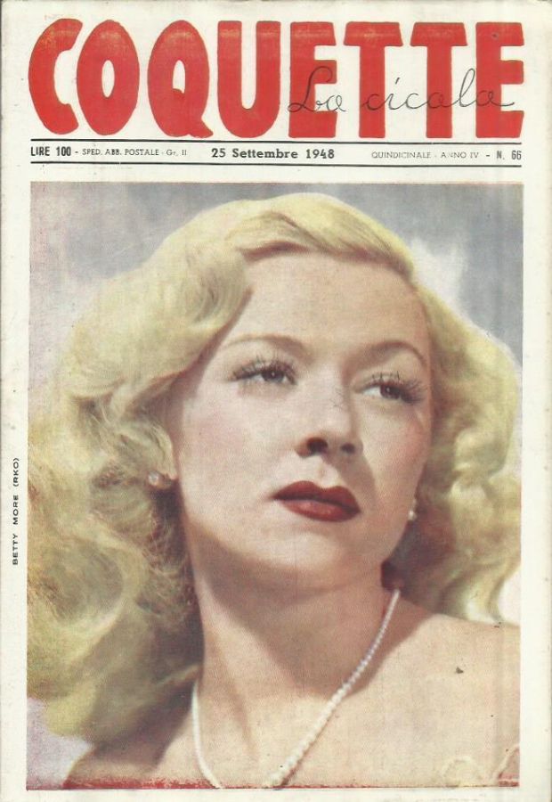 COQUETTE LA CICALA magazine side cover Issue 66 25 September 1948