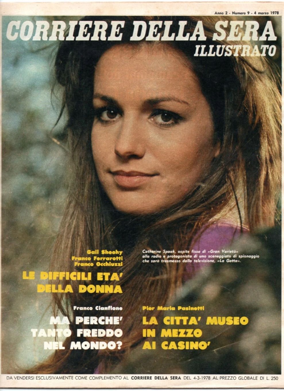 CORRIERE DELLA SERA ILLUSTRATO magazine side cover Issue 9 4 March 1978