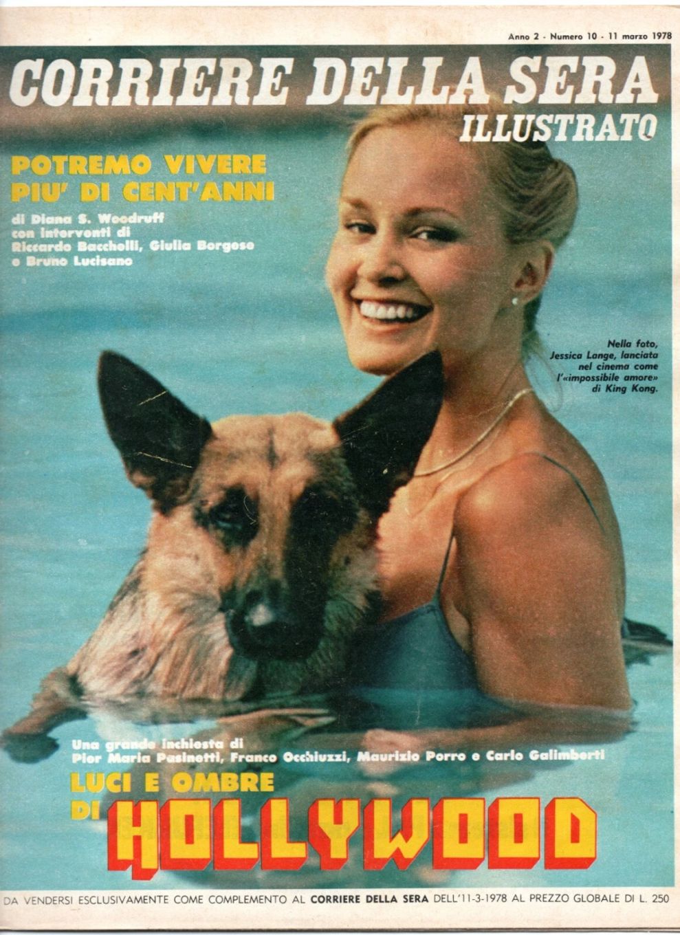 CORRIERE DELLA SERA ILLUSTRATO magazine side cover Issue 10 11 March 1978
