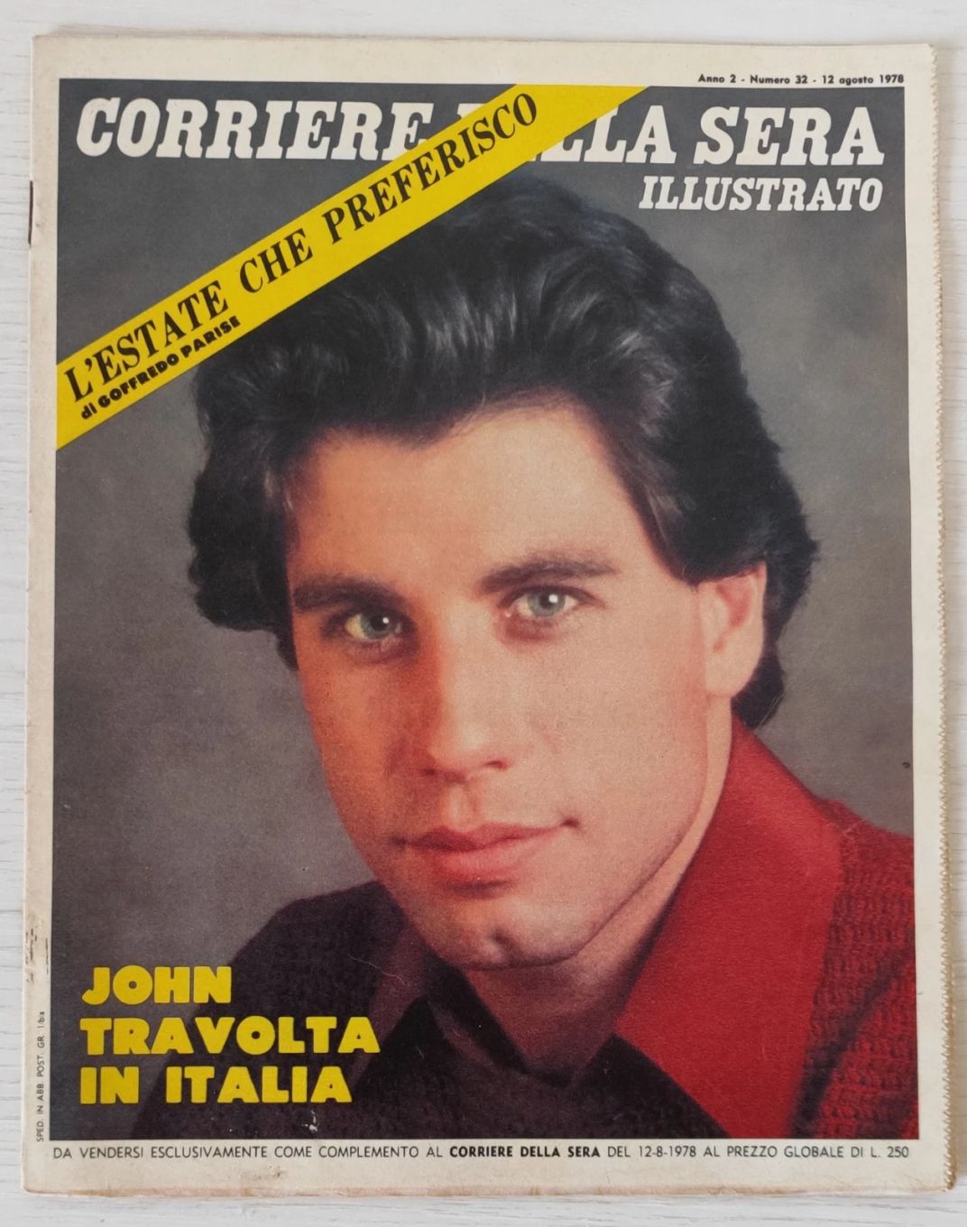 CORRIERE DELLA SERA ILLUSTRATO magazine side cover Issue 32 12 August 1978