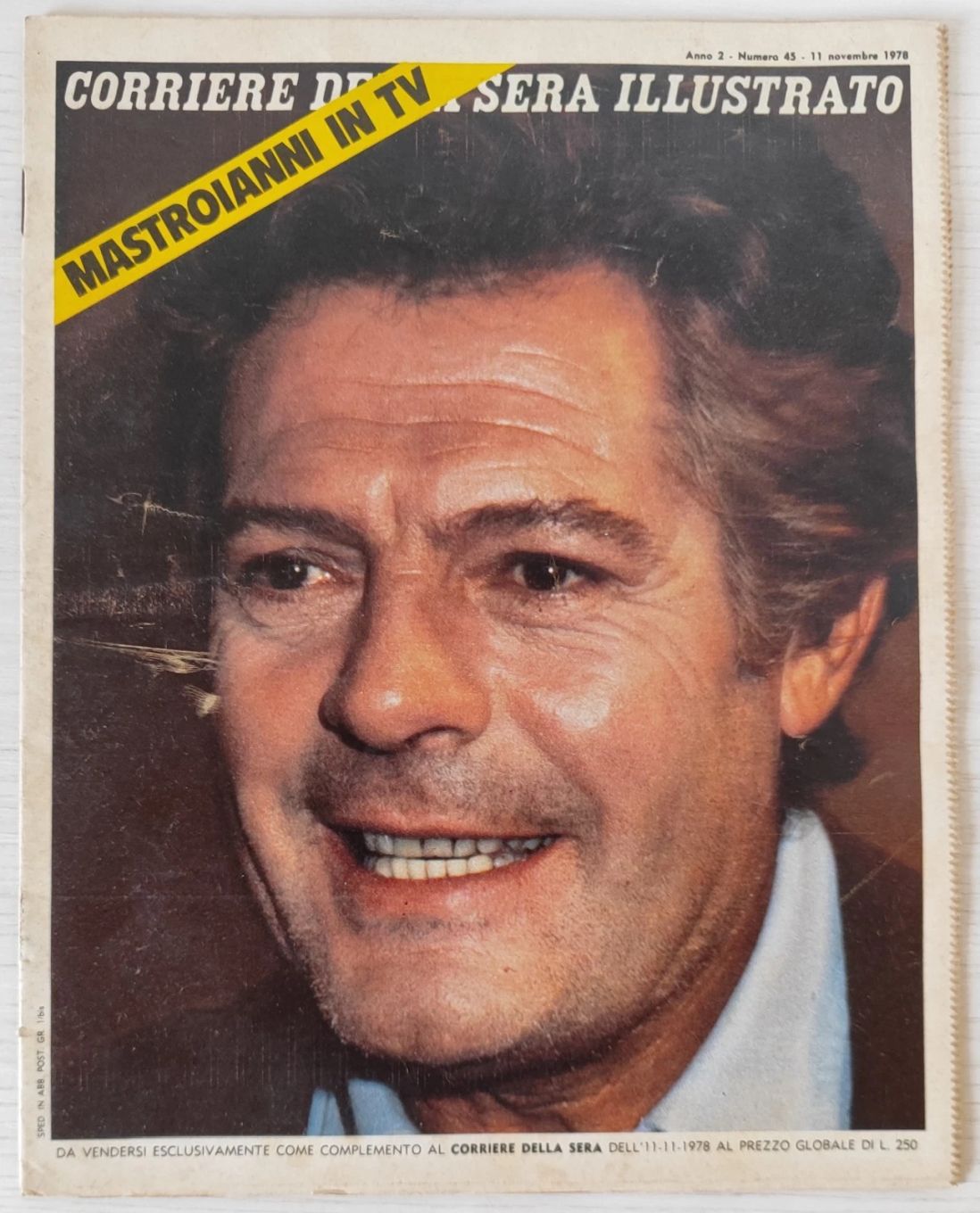 CORRIERE DELLA SERA ILLUSTRATO magazine side cover Issue 45 11 November 1978