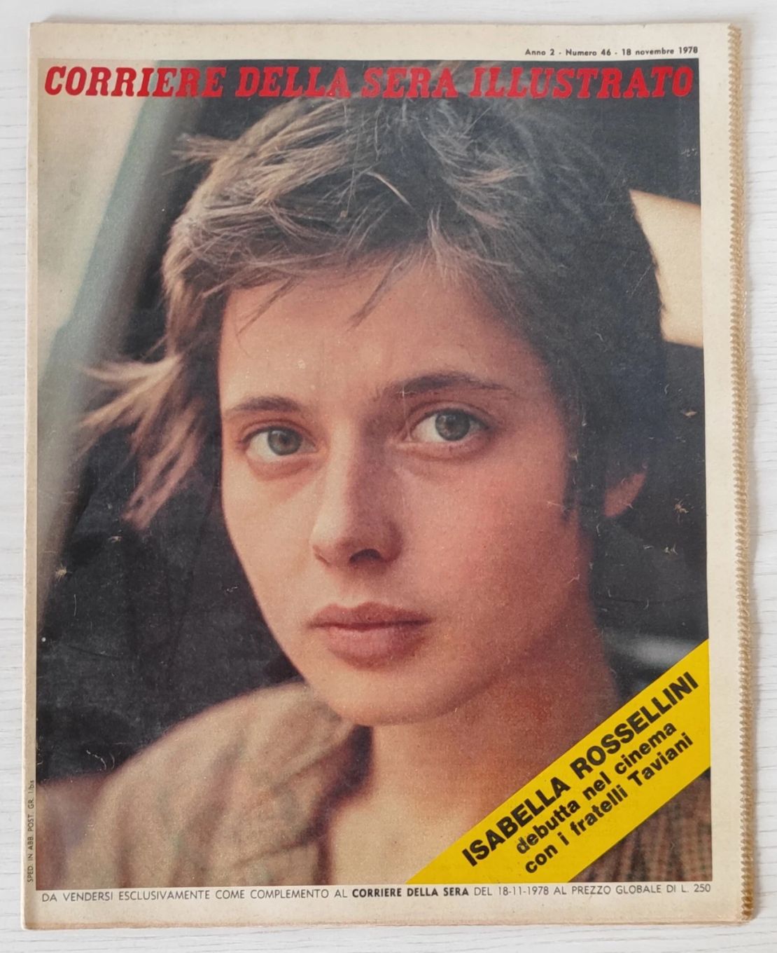 CORRIERE DELLA SERA ILLUSTRATO magazine side cover Issue 46 18 November 1978
