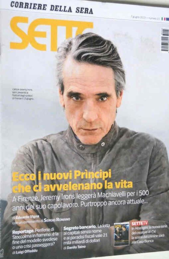 CORRIERE DELLA SERA MAGAZINE magazine side cover 7 June 2013